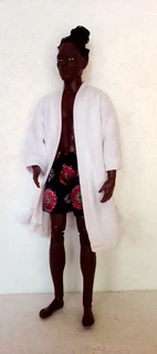 Ken Barbie Male Fashion Dolls Clothes - White Toweling Robe with Satin Boxer Shorts