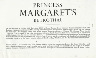 Princess Margaret&#39;s Betrothal Book - 1960 - PITKIN
