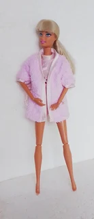 Barbie Fashion Dolls Clothes / Outfit - Pink Toweling Wrap and Shortie Pyjamas
