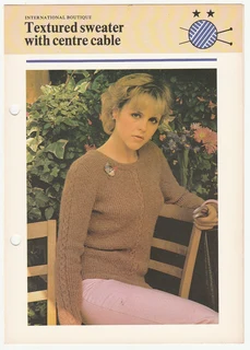 Woman's Textured Sweater with Centre Cable - Knitting Pattern - Crafts