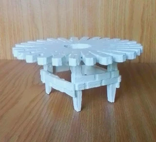 Barbie Fashion Dolls Furniture - Round White Wood Table - Waterproofed