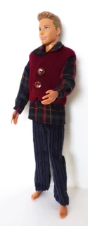 Ken Barbie Male Fashion Doll Clothes - Shirt, Waistcoat and Long Pants