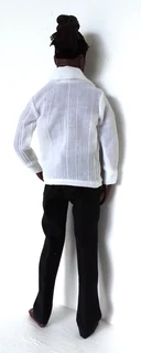 Ken Barbie Male Fashion Doll Clothes - White Shirt, Tie, Black Waistcoat and Long Pants