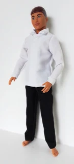 Ken Barbie Male Fashion Doll Clothes - Velvet Jacket, White Shirt, Black Tie and Long Pants