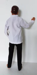 Ken Barbie Male Fashion Doll Clothes - Velvet Jacket, White Shirt, Black Tie and Long Pants