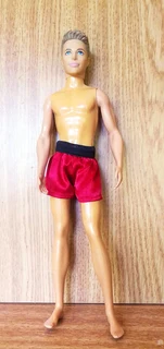 Ken Barbie Male Fashion Dolls Clothes - Red and Blue Summer Satin Pyjamas