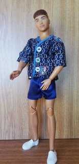 Ken Barbie Male Fashion Dolls Clothes - Satin and Silk Summer Pyjamas