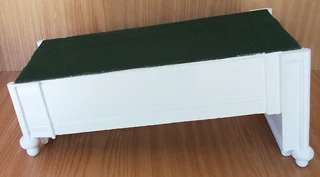 Barbie, Steffi Love, Disney Fashion Dolls Furniture - White Wooden Bed with Mattress - Waterproofed