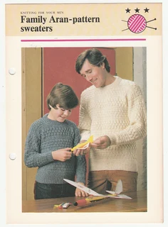 Family Aran Pattern Sweaters - Knitting Pattern - Crafts