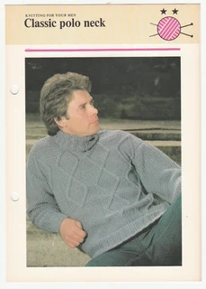 Mens Classic Polo Neck - Knitting Pattern - Crafts