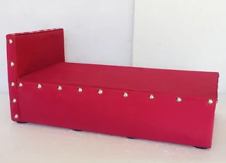 Barbie, Steffi Love, Disney Fashion Dolls Furniture - Handmade Red Wood Bed and Mattress