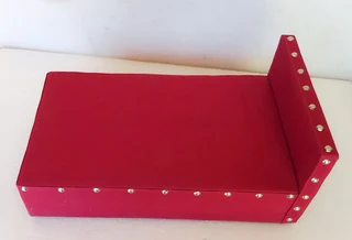 Barbie, Steffi Love, Disney Fashion Dolls Furniture - Handmade Red Wood Bed and Mattress