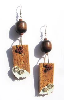 Wood and Cork Earrings