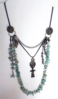 Knotted Amazonite Gem Stone Bohemian Style Necklace