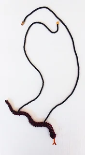 Black and Red Snake Beaded Necklace