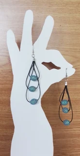 Blue Glitter Drop Earrings