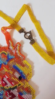 Chinese Dragon Scale Head Beaded Necklace