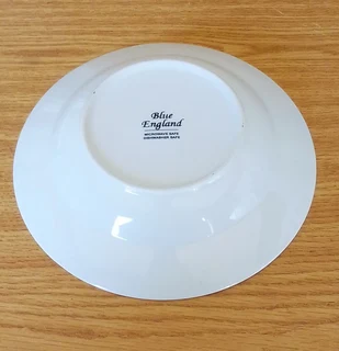 Vintage Blue England Soup / Dessert Plates / Bowls - 8 are Available