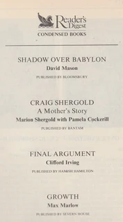 Reader's Digest Condensed Book - 4 Novels - 1994