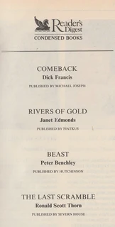 Reader's Digest Condensed Books - 4 Novels - 1992
