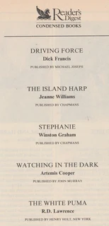 Reader's Digest Condensed Books - 4 Novels - 1993