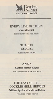 Reader's Digest Condensed Book - 4 Novels - 1992