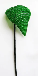 Victorian Hand Beaded Anthurium Large Leaf