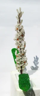 French Hand Beaded White Hyacinth Flower