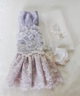 Curvy Barbie Fashion Dolls Clothes - Satin and Lace Dress, Shawl, Panties, Necklace &amp; Earrings