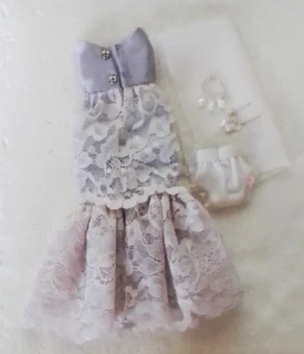 Curvy Barbie Fashion Dolls Clothes - Satin and Lace Dress, Shawl, Panties, Necklace &amp; Earrings