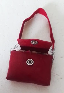 Curvy Barbie Fashion Dolls Clothes - Maroon Dress, Leather Handbag, Belt, Necklace &amp; Earrings