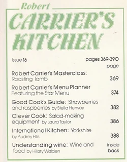 Robert Carrier's Kitchen - Part 16 - 1981 - Cookbook