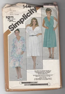 Vintage - Simplicity Dress Pattern - 5441 - 1982 - Sewing Pattern - Crafts