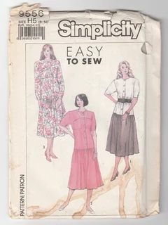 Vintage - Simplicity Dress Pattern - 9556 - Sewing Pattern - 1990 - Crafts