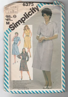 Vintage - Simplicity Dress Pattern - 6375 - Sewing Pattern - 1983 - Crafts