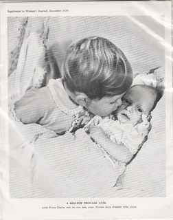 Print of Prince Charles and Princess Anne - Supplement for &#34; Woman&#39;s Journal&#34; - 1950