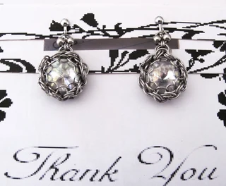 Chainmaille with Crystal Rivoli Clip On Earrings