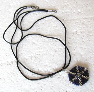 Beaded Caged Crystal Rivoli Pendant Necklace