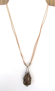 Caged Jasper Gemstone Pendant - Men or Women&#39;s Necklace