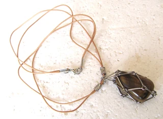 Caged Jasper Gemstone Pendant - Men or Women&#39;s Necklace