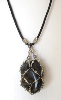 Caged Agate Pendant - Men or Women's Necklace