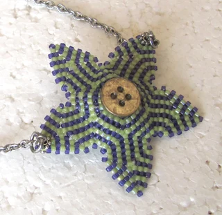 Beaded Flower Pendant Necklace
