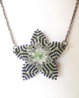Beaded Flower Pendant Necklace