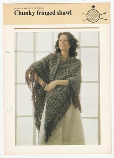 Chunky Fringed Shawl - Knitting Pattern - Crafts