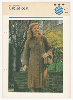 Woman's Cabled Coat - Knitting Pattern - Crafts