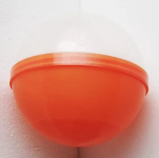 Vintage - Round Plastic Orange Weighed Non Tip / Non Spill Bowl with Lid