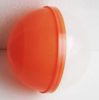 Vintage - Round Plastic Orange Weighed Non Tip / Non Spill Bowl with Lid
