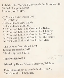 The Golden Hands Book of Crochet Patterns - Crafts