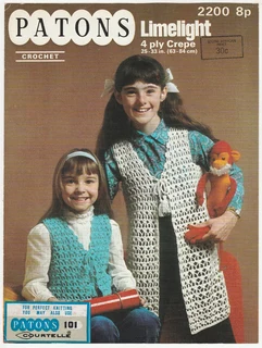 Patons - Crochet Limelight 2200 - Girls Gilets - Crochet Patterns - Crafts