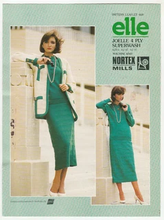 Elle Pattern 468 Leaflet - Woman's Machine Knitted Top, Skirt And Jacket Pattern - Crafts